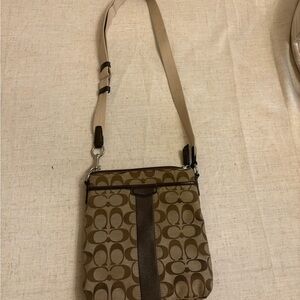 Coach Brown Messenger Bag with Signature Monogram